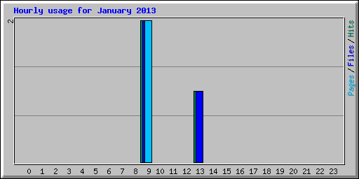 Hourly usage for January 2013