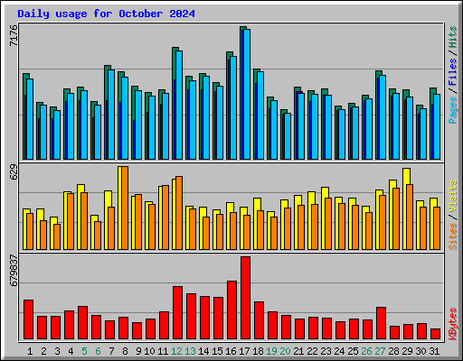 Daily usage for October 2024