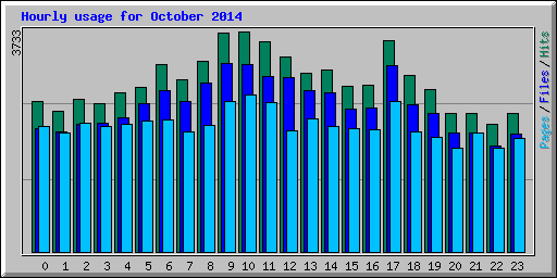 Hourly usage for October 2014