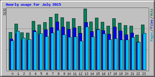 Hourly usage for July 2015