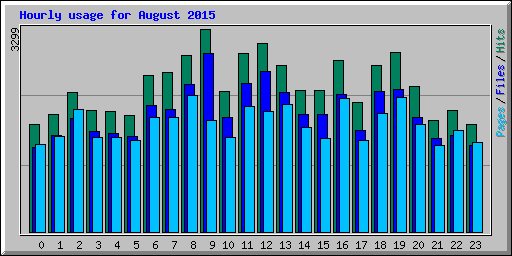 Hourly usage for August 2015