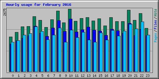 Hourly usage for February 2016