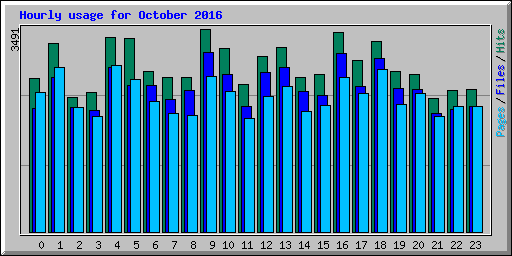 Hourly usage for October 2016