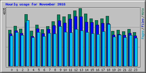 Hourly usage for November 2016