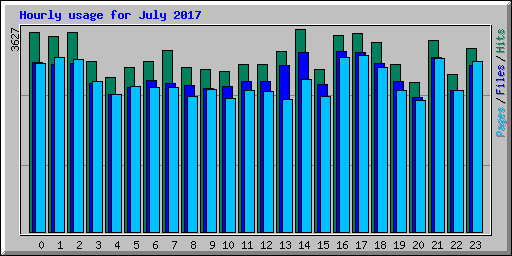 Hourly usage for July 2017