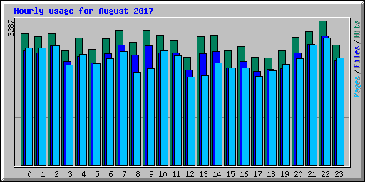 Hourly usage for August 2017