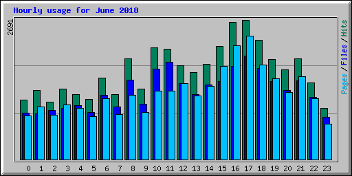 Hourly usage for June 2018