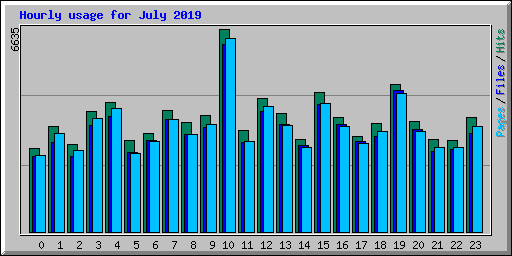 Hourly usage for July 2019