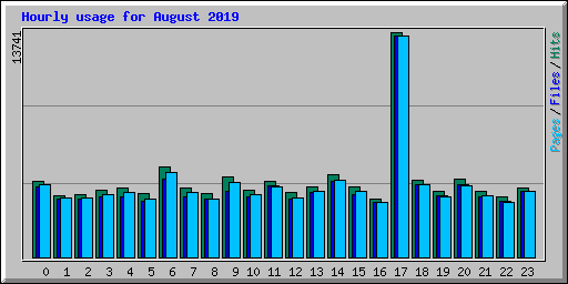 Hourly usage for August 2019