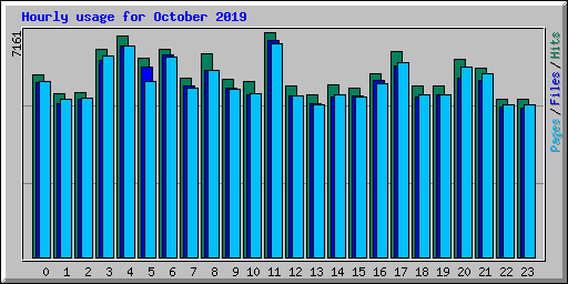 Hourly usage for October 2019