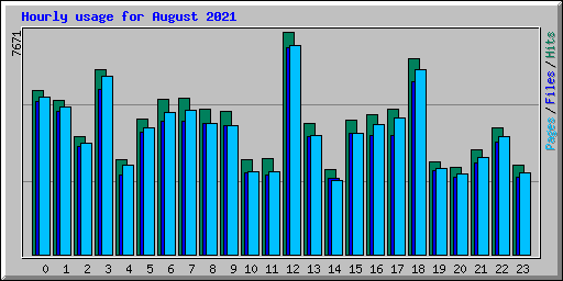 Hourly usage for August 2021