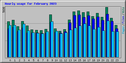 Hourly usage for February 2023