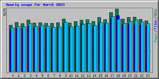 Hourly usage for March 2023