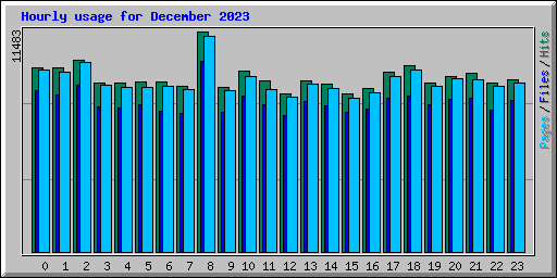 Hourly usage for December 2023