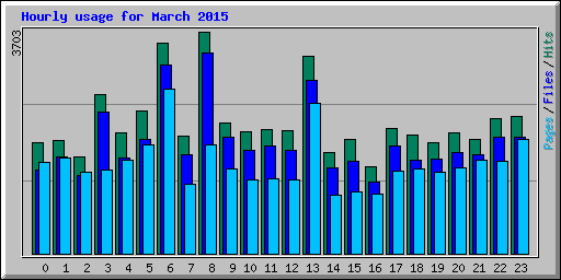 Hourly usage for March 2015